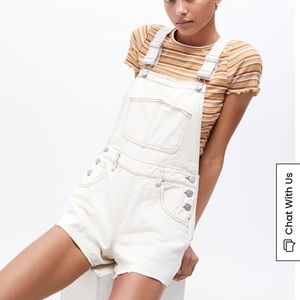Pacsun short overalls in white